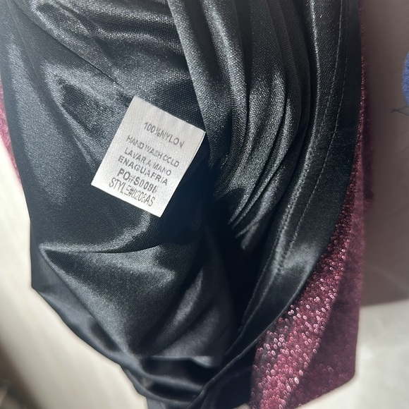 BLVD COLLECTION ONE SHOULDER PINK METALLIC DRESS SIZE SMALL - Picture 5 of 7